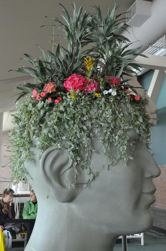 在美国芝加哥花卉园艺展上展出的植物艺术。